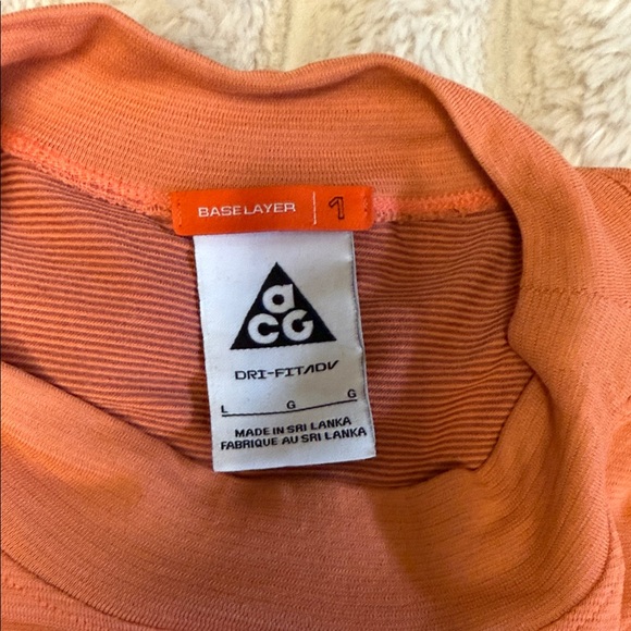 Women’s NIKE ACG Dri-fit Base Layer 1 Orange Long Sleeve Top - Picture 6 of 12